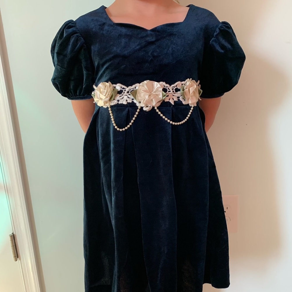 ๐ Bonnie Jean Blue Velvet holiday dress - Picture 1 of 7